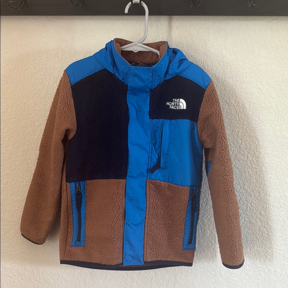 The North Face Blue and Tan Fleece Jacket